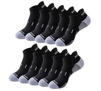 Ninever Breathable Comfort Performance Athletic Ankle Socks Thick Cushioned No Show Socks 10 Pairs, 10 Pairs Black, 5-8