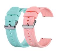 NineXuan 20mm Silicone Watch Band Replacement Strap for Reflex Active Series 50/44/40/31/26/23/16/15/14/13/12/10/9/7/6/5/4 Wristband (Pink+Green)