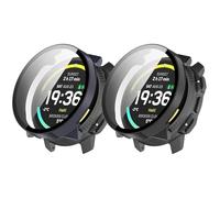 NineXuan Protective Case Compatible for Suunto vertical 2, PC Hard Case with Screen Protector Accessory, Scratch-Resistant Cover (Black+Blue)