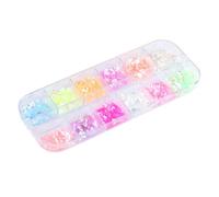 NINFEIQI 12 Color Nail Art Sequins, Holographic Nail Foil Gradient Bright Iridescent Ice Slag, Metallic Foil Paillettes for DIY Nail Art Decoration Shining Flakes