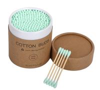 NINFEIQI 200Pcs Bamboo Cotton Buds, Bamboo Cotton Ear Cleaning Buds, Cotton Swabs with Double Round Tip for Makeup, Cleaning, Eyebrows, Nails