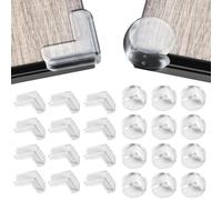 NINFEIQI 20Pcs Table Corner Protectors for Kids, Clear Adhesive Edge Guards for Kids, Furniture Edge Corner Protector with Strong 3M Gel Sticker Adhesive