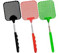 NINFEIQI 3 Pack Extendable Swat, Strong Fly Swat with Stainless Steel Telescopic Handle, Manual Swat for Mosquitoes, Flies, Wasps, Cockroaches, Moths, and Flying Pests