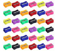 NINFEIQI 30 Pieces Pencil Sharpeners, Single Hole Plastic Handheld Sharpener, Manual Pencil for Most Size Pencils Adult Kids(Random Color)