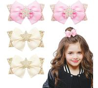 NINFEIQI 4Pcs Bow Hair Clip, Hair Bow with Duckbill Clip, air Accessories Bowknot Barrette, French Hairpin for Children Kids Girls Women