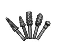 NINFEIQI 5 Piece Rotary Burr, Carbide Burr Set, Wood Grinding Engraving Carving File Rasp Drill Bits, Rotary Drill Burrs Shank Bit Set for Woodworking