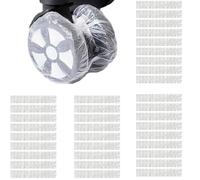 NINFEIQI 50Pcs Clear Disposable Ear Covers for Shower, Single Uses Luggage Wheel Protectors, Plastic Ear Protection for Hair Dye, Shower, Bathing, Spa, Salon, Home
