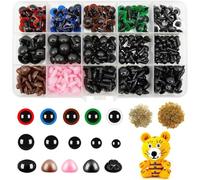 NINFEIQI 560PCS Safety Eyes and Noses for Toy Making, Colorful Plastic Crochet Animals Chromatic Plastic Button Eyes for Sewing Soft Toy Making Crochet Crafts, Amigurumi, Doll