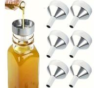 NINFEIQI 6 Pieces of Small Funnels, Metal Funnel for Filling Bottles or Containers, Tiny Funnel Transfer And Add Liquid Wine Perfume