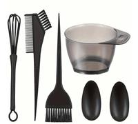 NINFEIQI 6Pcs Hair Coloring Tools, Hair Dye Kit Including Dye Bowl, Dye Brush, Double-Sided Brush, Mixing Rod and Ear Cover
