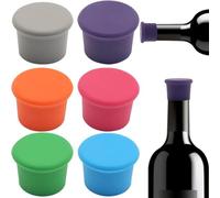 NINFEIQI 6Pcs Silicone Bottle Caps, Leak-Proof Seal to Keep Fresh Wine Bottle Stoppers, Reusable Bottle Stopper for Champagne Bottle, Beer Bottle, Wine Stopper