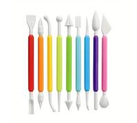 NINFEIQI 9Pcs Plastic Clay Sculpting Tools, Cake Baking Carving Decoration DIY Tool, Polymer Carving Tools for Pottery Clay Modeling Embossing Ceramic Shaping Nail Art DIY