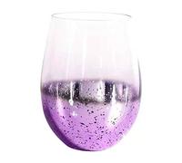 NING GANG Unique Fairy Glass Crystal Clear Color Starry Sky Glasses Without Handle Tumbler for Water Juice Beer Party for Women stemless Glass Gin Glass(Purple)