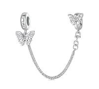 NINGAN 925 Sterling Silver Butterfly Safety Chain Charm of Women's Bracelet Accessories Gift for Friend