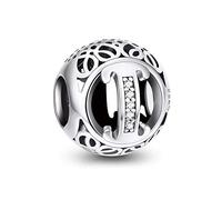 NINGAN 925 Sterling Silver Letter Charm A-Z alphabet beads for Women's Bracelets and Necklaces Birthday gift For Friends