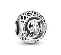 NINGAN 925 Sterling Silver Letter Charm A-Z alphabet beads for Women's Bracelets and Necklaces Birthday gift For Friends