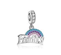 NINGAN I Love Family Charm fits Pandora Charms Bracelet 925 Sterling Silver Love Heart Charm - Mother's Day Birthday Jewelry Gift for Women