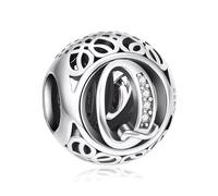 NINGAN Letter Alphabet Charm 925 Sterling Silver Charms Fits European Bracelets Compatible (Q)