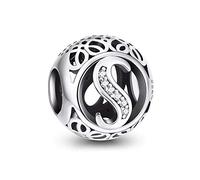 NINGAN Letter Alphabet Charm 925 Sterling Silver Charms Fits European Bracelets Compatible (S)
