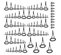 NINGANME Single Foot Fishing Pole Eyes Rings Repair Kit, Wireless Guide Ring Set with Ceramic Inserts, Straight Single Foot Line Guides and Tip Top Rings for Rod Maintenance