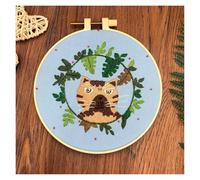 NingBright Needle Point Kits Adults DIY Stamped with Pattern Halloween Pumkin Witch with Hoops Cloth Color Threads Cross Stitch Needlework Students Art Projects(#4)