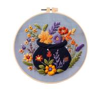 NingBright Needle Point Kits Adults Halloween Bat Skeleton Stamped Cross Stitch Needlepoint DIY Gothic Starter Art Projects(#1)