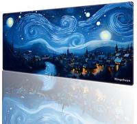 Ningchuya XL Mouse Mat, Extended Gaming Mouse Pad 700x300mm, Non-Slip Rubber Base with Stitched Edges, Computer Keyboard Pad Mat for Gaming, Office & Home (70x30 VillageEU08)
