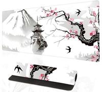 Ningchuya XL Mouse Mat, Large Gaming Mouse Pad 700x300mm, Non-Slip Rubber Base with Stitched Edges, Computer Keyboard Pad Mat for Gaming, Office & Home (70x30 Snowy01)