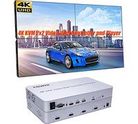 NINGKANGSHENG 4K 2x2 Video Wall Controller USB+HDMI Input Output with Media Player SD Card Insert and Play Audio Separation HDMI Matrix Processor 180 Degree Rotate 8 Display Modes