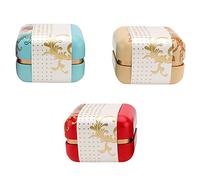 NingMeng 3-Piece Square Tea Tin Canisters: Mini Storage Boxes with Rustproof and Sealed Design for Coffee & Tea