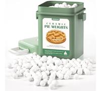 NINGOO Minimalist White Ceramic Pie Weights, 1.1lbs, Perfect for Various Pies and Pastries, Comes with Storage Box