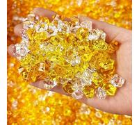 NingPower 1500 Pcs Acrylic Irregular Rhinestones No Holes Artificial Crystal Gem for Arts Crafts Projects, 6mm×9mm, Yellow Series