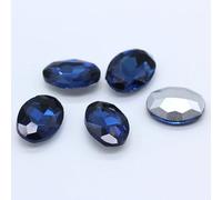 NingPower 24 Pcs Oval Rhinestones Multiple Facets Pointed Bottom Artificial Crystal Gem for Arts Crafts Projects Sewing Accessories, 20mmx30mm, Dark Blue