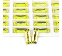 NingPower 48 Pcs Rectangle Glass Rhinestones 2 Holes Flatback Artificial Crystal Gem for Arts Crafts Projects Sewing Accessories, 7mm×21mm, Yellow
