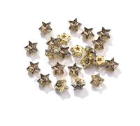 NingPower 50 Pcs 10mm Star Glass Rhinestones, Alloy Claw Artificial Crystal Gem for Arts Crafts Projects Sewing Accessories, Light Brown
