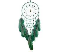 NingPower Dark Green Dream Catcher Handmade Woven Wall Hanging Dreamcatcher for Home Decor Bedroom Dormitory Room Wall Decor Art Ornament Craft