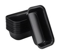 NINGWAAN 12 PCS Mini Bread Loaf Pans, Non Stick Baking Bread Toast Mold, Carbon Steel Small Bakeware Pans for Baking, Oven, 6.2 x 3.4 x 1.6 inch, Black