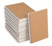 NINGWAAN 30 PCS A5 Spiral Notebooks, Kraft Brown Lined Journal Notepad for Home, Travel, Office, 60 Sheets, 120 Pages, 5.5 x 8.2 inch