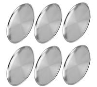 NINGWAAN 6 Pack 12 Inch Stainless Steel Dinner Plates, Double Layer Round Metal Plates, Silver Brushed Metal Dinner Plates for Picnic, Camping, Dinner, Party (size/model)
