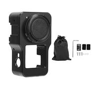 NinGYiYan Action 2 Protective Case, Aluminum Alloy Shell with UV Filter, Cold Shoe Mount, Tripod Adapter for Vlogging and Sports Camera Accessories (Black)