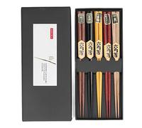 NinGYiYan Chopsticks Set, for Wood, 5 Piece with Antislip Design, Comfortable Grip, Reusable Utensils, 5 Different Colors (Hexagonal Chopsticks)