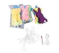 NinGYiYan Easter Rabbit Banner, For Home Party Decoration, Felt Bunny Garland With Strings, Cute Animal Shape Wall Hanging, Easter Egg Hunt Decor, Spring Holiday Ornament, Kids Roo