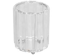 NinGYiYan For Cosmetic, For Brush Holder - Transparent Glass, Round, Decorative - Desktop Pen Storage Organizer Box (Silver)
