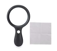 NinGYiYan for Handheld, for LED Magnifying Glass, 10 Times 88mm, for Reading Books and Newspapers (Black)