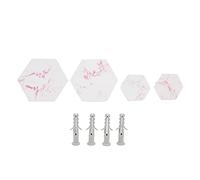 NinGYiYan for Marble Pattern, 4Pcs Hex Shaped Wall Mounted Hooks, Modern Decorative, for Bedroom Door/Home