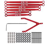 NinGYiYan For RC Car, Aluminum Alloy Pull Rod Kit, For JT Gladiator AXI00005, A Shaped Bracket, 1/24 Scale, Durable Support (Red)