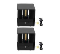 NinGYiYan for Square Wall Lamp, New Upgrade Human Motion Sensor, Up Down Light, Adjustable Beam Angle, High Bright LED, Prime Metal, Easy Installation (Black)