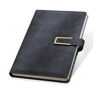 ningzhi Lined Journal the Notebook - A5 Note Book Hardcover Notepad 200 Pages for Writing Leather Hardcover for Women Men Work Office School Journal Notebook 14.5 x 21.2cm (Brown Azure Grey Black)
