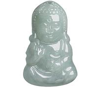 NINHFTDROU Natural Jade Feng Shui Jade Necklace Natural Emerald Baby Buddha Pendant Jade Pendant Strong Amulets Attract Wealth Good Luck Protect Health