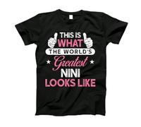 Nini Gift: World's Greatest Nini Mens Tshirt Soft Gym T Shirts Casual Workwear for Working Everyday Running L